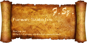 Furman Szabolcs névjegykártya